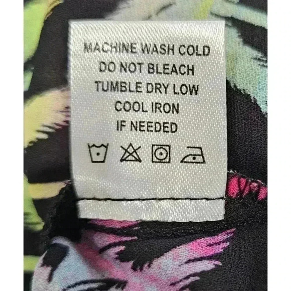 Tacera Colorful Palm Tree Print Tank Sz Small Zipper Detail V-neck Lightweight - Picture 8 of 8